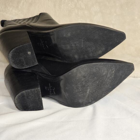 Marc Fisher LTD Gadri Black Leather Ankle Boots Women’s 9M Pointed Toe Western - Picture 4 of 9